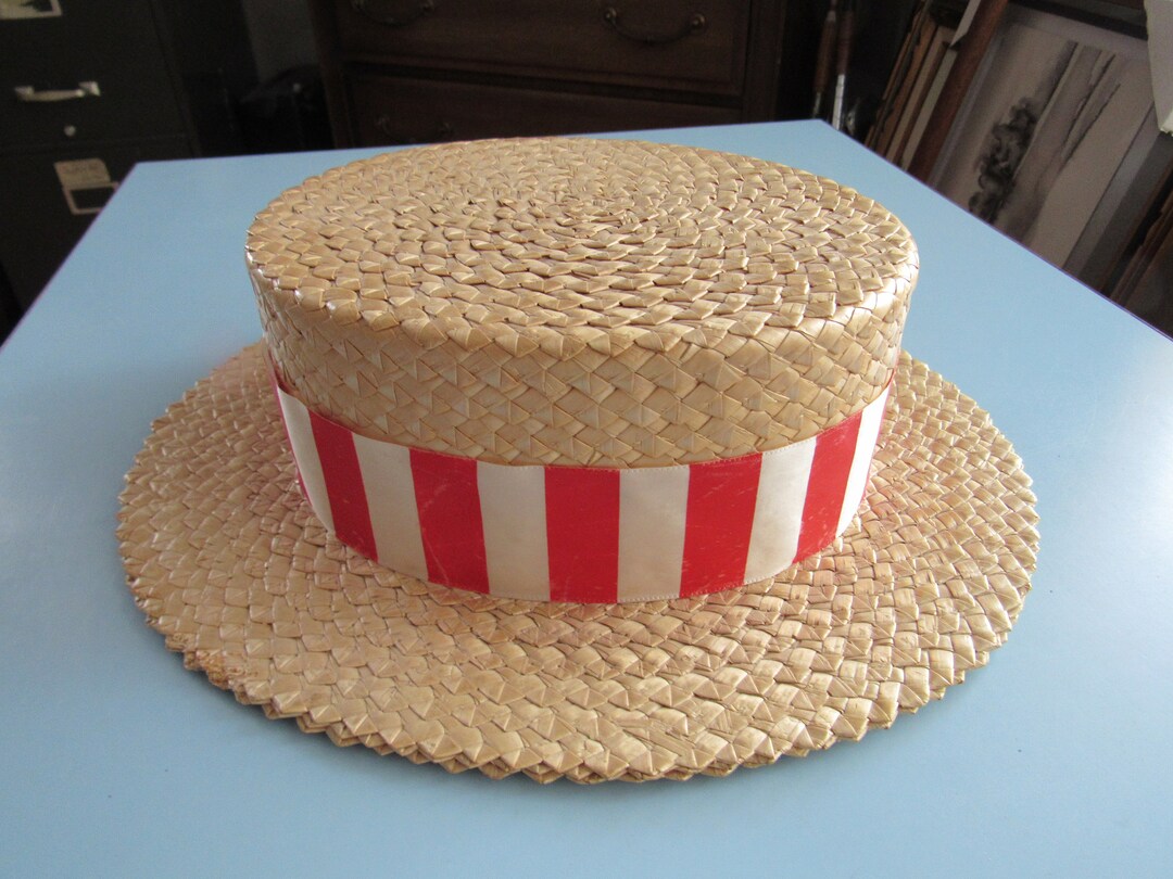 Vintage Bee Cool Straw Boater Hat Quartet 1930s Free