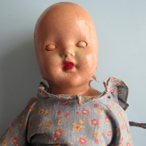 Vintage Sleep Eyes Doll Cloth Body Unknown Age Free Shipping