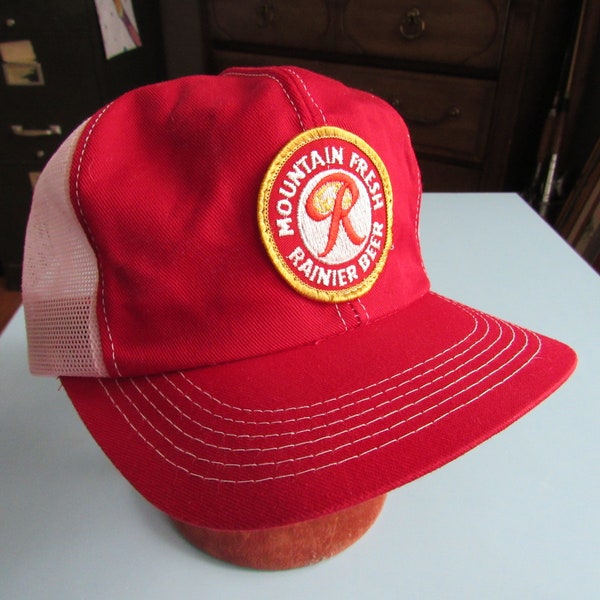 Vintage Rainier Beer Snapback Trucker Hat Cap Mountain Fresh Free Shipping