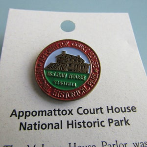 Vintage Appomattox Court House National Historic Park Pin McLean House Virginia New Old Stock Free Shipping