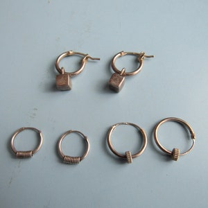 Lot of 3 Pairs of Vintage Silver Tone Hoop Earrings Free Shipping
