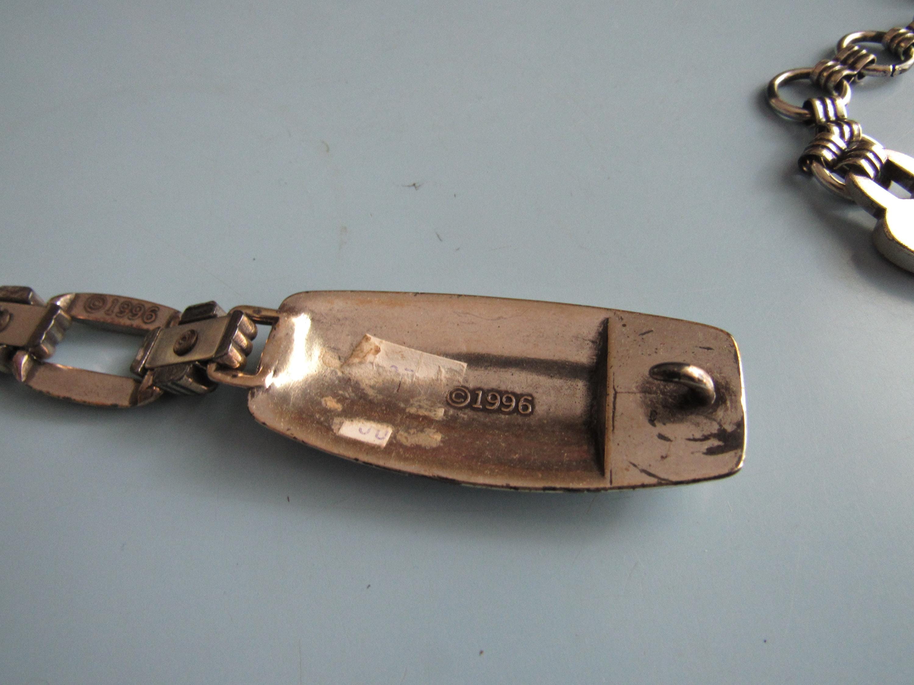 Vintage Brighton Silver Tone Chain Link Belt 1996 Free  display picture 2