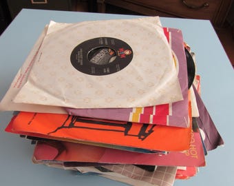 Stack of 64 Vintage 45 RPM Records Mostly Country 45s Kenny Rogers, Hank Williams Free Shipping