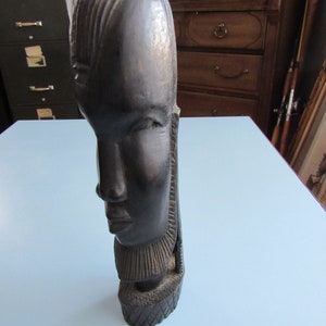 Vintage African Carved Wooden Statue Free Shipping