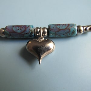 Vintage Silver Tone Heart Pendant Necklace Free Shipping
