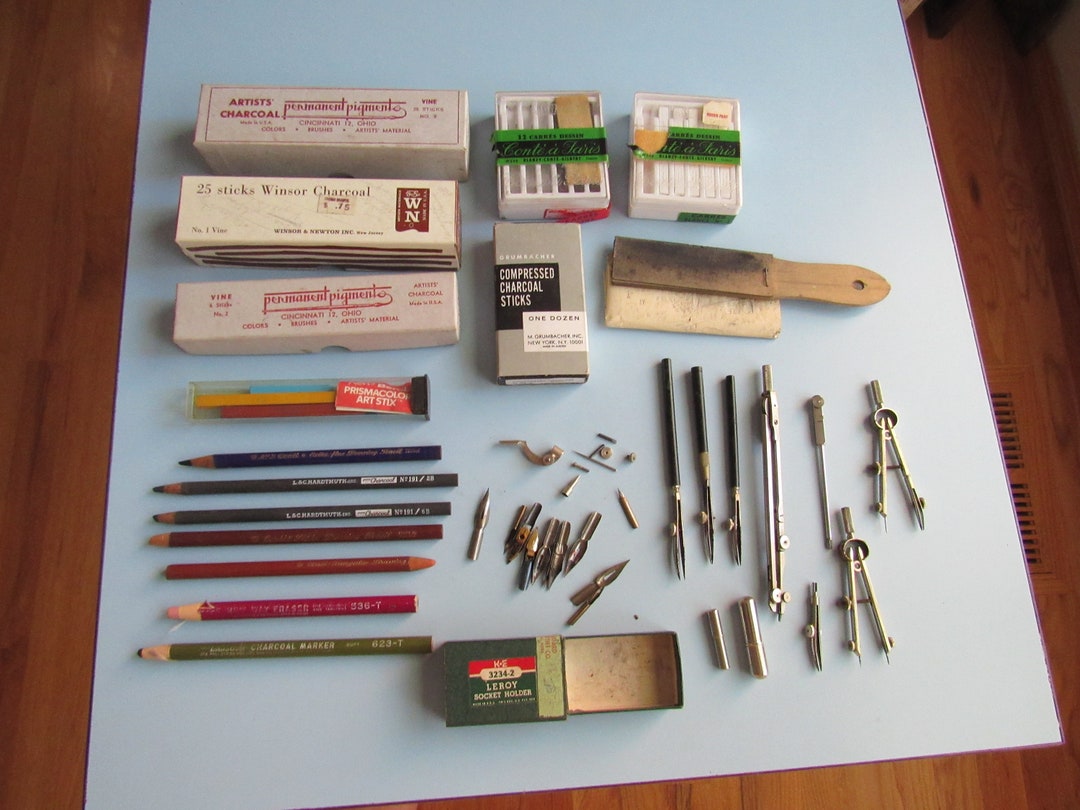 Vintage Technical Drawing Supplies Free Shipping Etsy
