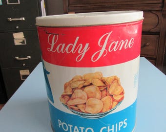 アンティーク缶　ヴィンテージ缶 ⑦ POTATO CHIPS アンティーク缶 ヴィンテージ缶 ⑦ POTATO CHIPS Cain's Antique