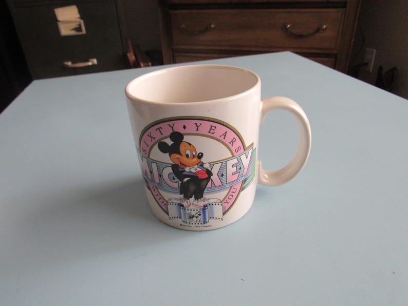 Vintage Mickey Mouse Sixty Years with You Mug 1988 Applause Free Shipping image 1
