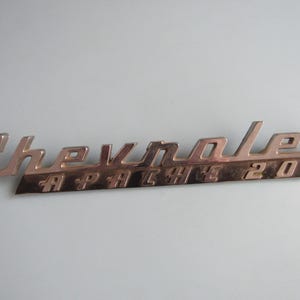Vintage Chevrolet Apache 20 Emblem 1960 Free Shipping