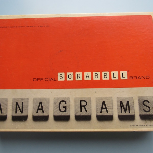 Vintage Scrabble Anagrams Game 1964 Free Shipping