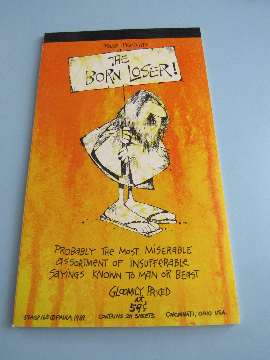 Vintage the Born Loser by Paula Notepad Cartoon 1969 Unused Etsy