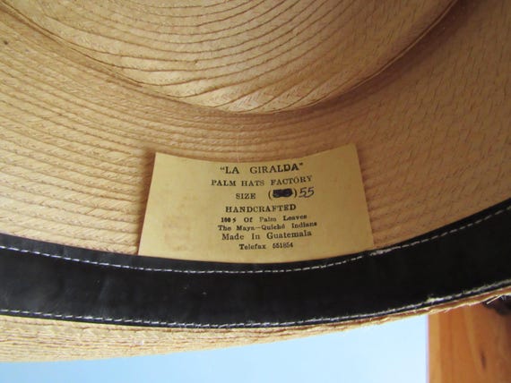 Vintage La Giralda Straw Hat Size 55 or 6 7/8 Palm Hats  display picture 3