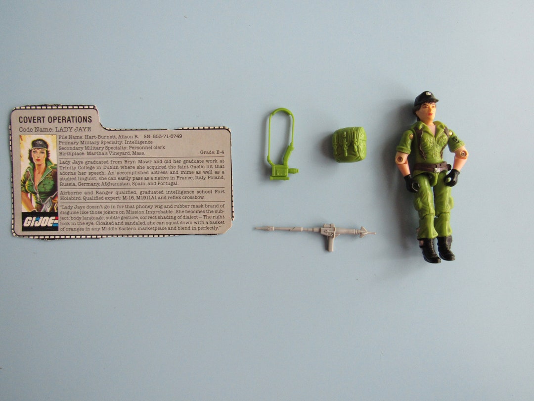 GI Joe Lady Jaye Action Figure 1985 Complete With File Card Etsy