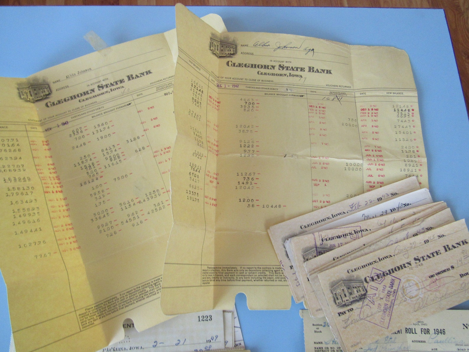 Lot of Vintage Iowa Bank Statements 1940s Agricultural Farm Etsy