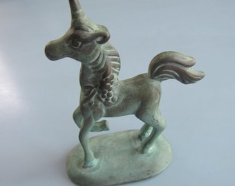 Vintage Bronze Unicorn Figurine Unknown Age Free Shipping