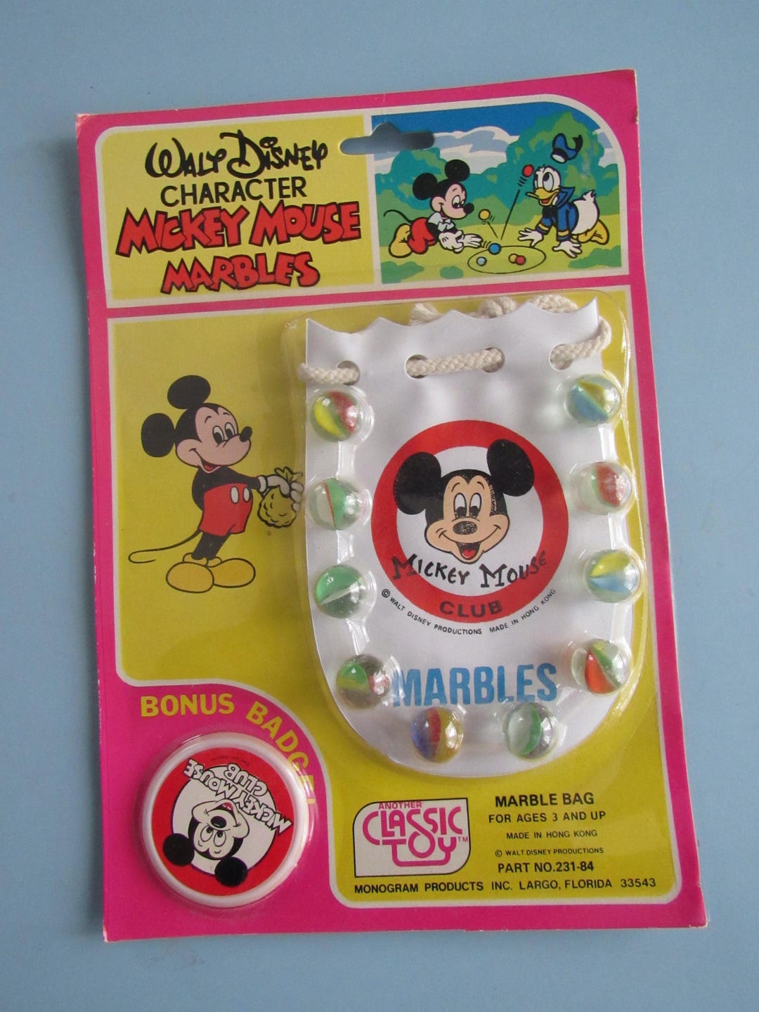 Vintage Walt Disney Mickey Mouse Marbles 1970s New Old Stock Free ...