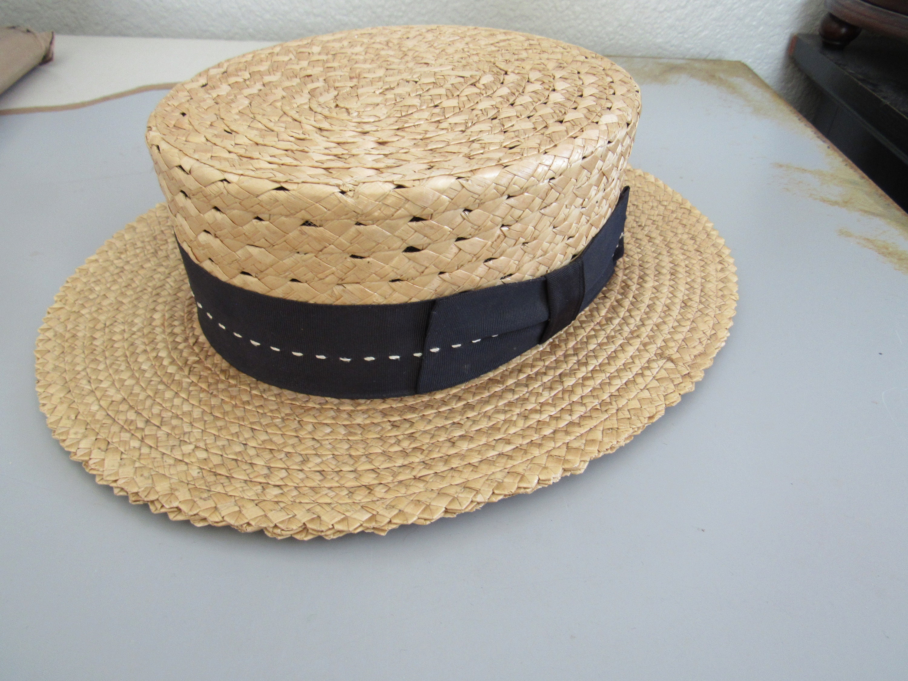 Vintage Boater Hat - Etsy