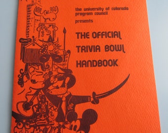 The University of Colorado Official Trivia Bowl Handbook 1974 Free Shipping