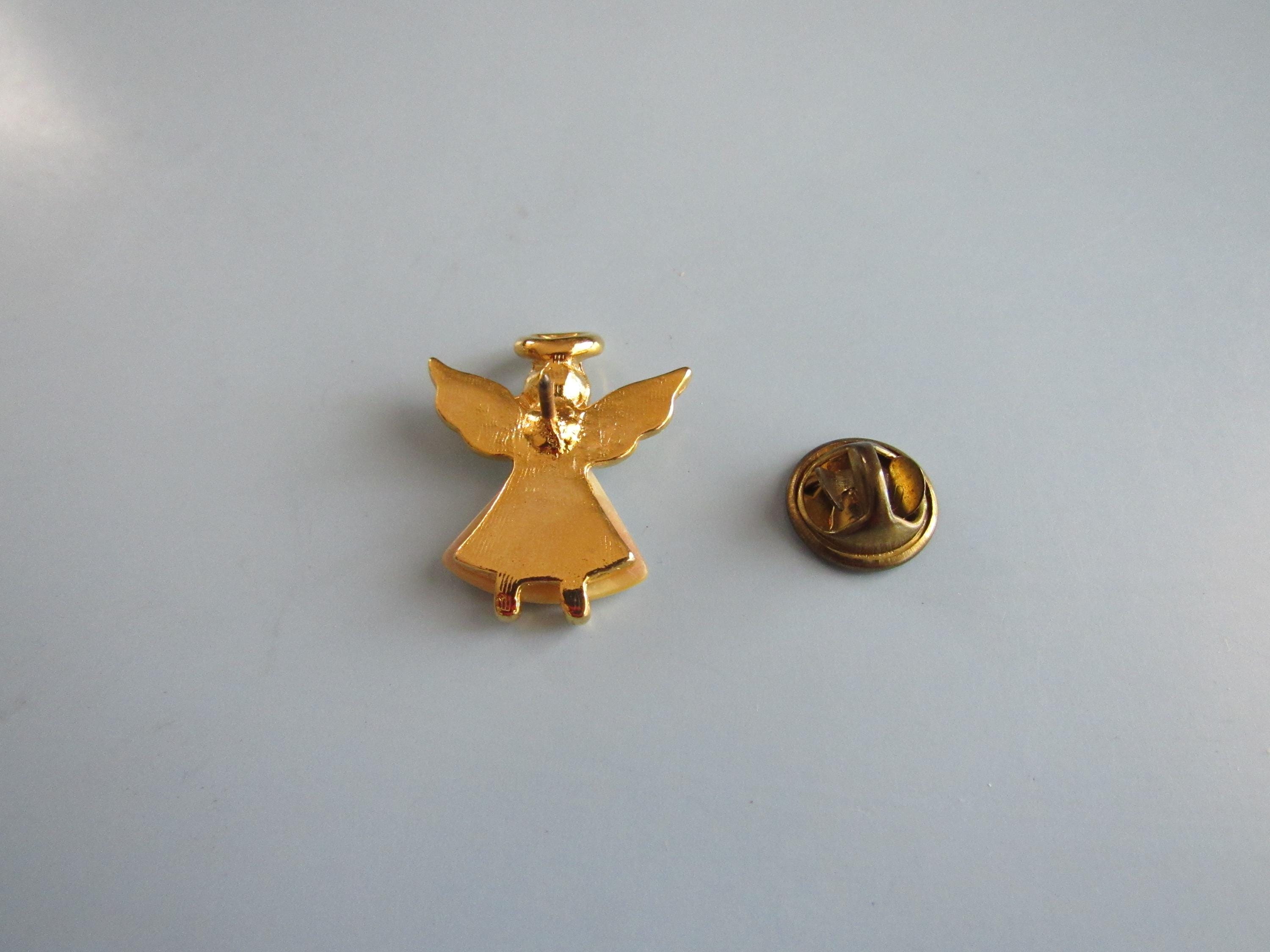 Ruby Angel Pin Vintage Gold Tone Rhinestone Angel Pin Free Shipping - Etsy