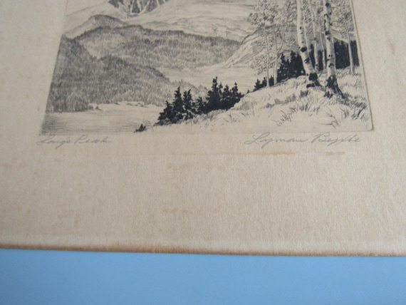 Lot of 3 Vintage Lyman Byxbe Signed Etchings Lone Pine Long's Peak