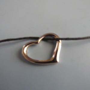 Vintage Pale Gold Tone Heart Pendant Necklace Free Shipping