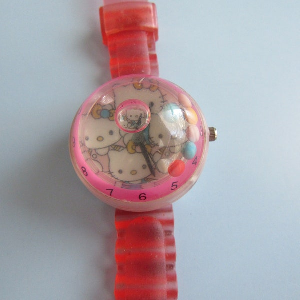 Vintage Hello Kitty Bubble Watch Works Free Shipping