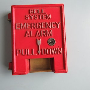 Vintage Fire Alarm Pull Station Bell System Emergency Alarm KS-6949 Free Shipping