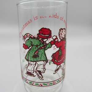 Vintage Coca-Cola Coke Christmas Drinking Glass 1977 Free Shipping