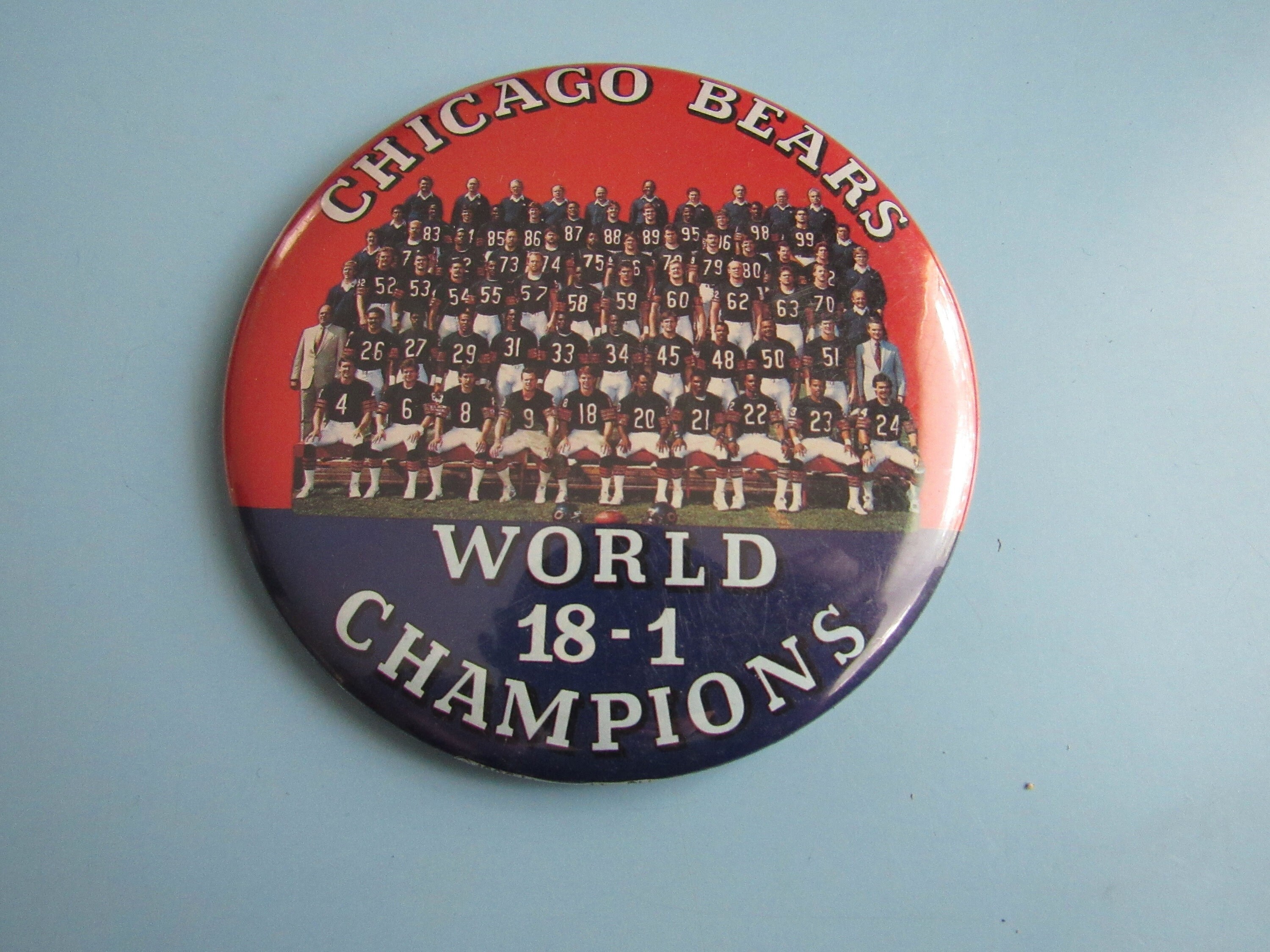Vintage Chicago Bears World Champions 18-1 Pinback Button 1985 Free  Shipping - Etsy, image size:3000x2250