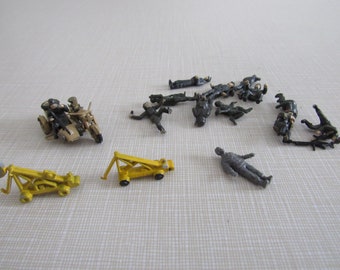 Lot of Vintage Miniature Model Soldiers Including Motorcycle Free Shipping