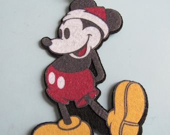 Vintage Felt Disney Mickey Mouse Christmas Ornament Free Shipping