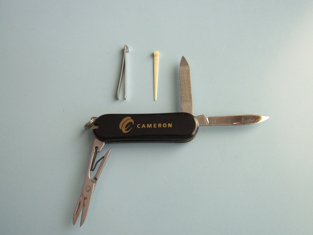 Vintage Swiss Army Pocket Knife Cameron Oilfield Services Free Shipping