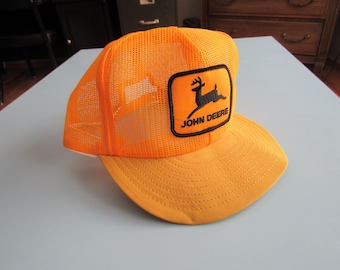 Vintage John Deere Hat • 80s 90s Snapback Trucker Cap • Farming