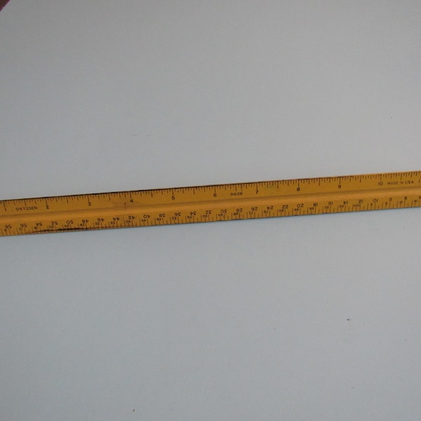 Vintage Dietzgen 31626 Wooden Triangular Ruler Drafting Architect Free Shipping