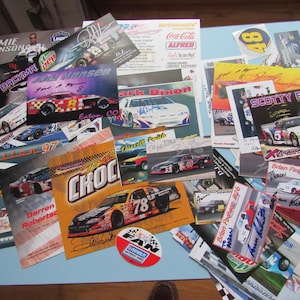 Vintage Lot of Autographed Auto Racing Memorabilia Free Shipping