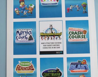 Nintendo Cards Unpunched Sheet of 9 WiiU Free Shipping