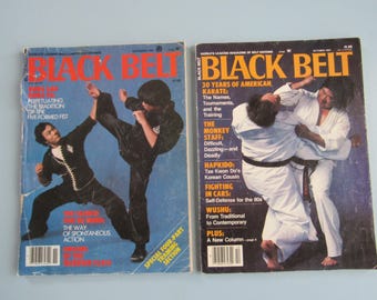 Lot of 2 Vintage Black Belt Magazines Early 1980s Martial Arts Free Shipping
