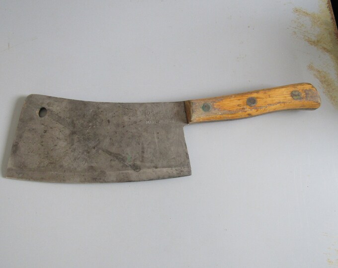 Vintage Briddell Solid Steel Meat Cleaver Free Shipping Etsy