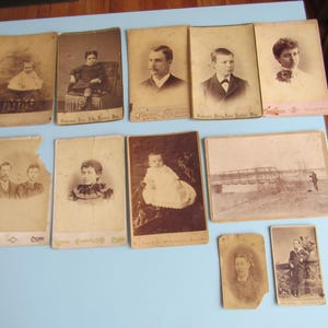 Lot of 11 Vintage Black & White or Sepia Portrait Photographs Early 1900s Free Shipping