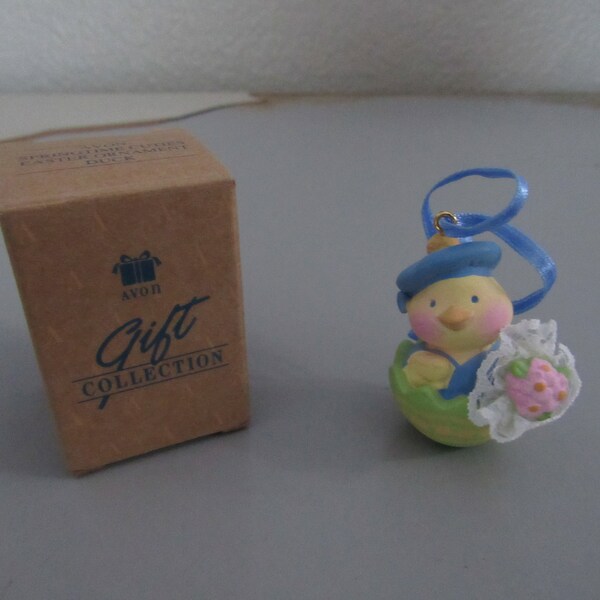 Vintage Avon Gift Collection Springtime Cuties Easter Decoration Duck Ornament New Old Stock Free Shipping