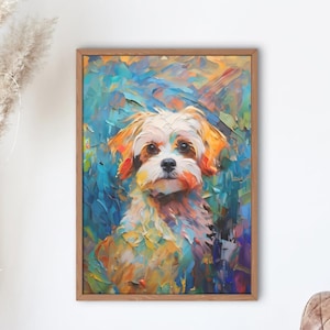 Maltese Painting Canvas Print - Best Gifts for Dog Owners