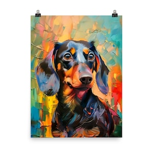 Dachshund Painting Matte Paper Art Print - Best Gifts for Dog Owners