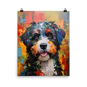 Stampa artistica su carta opaca raffigurante un Bernedoodle - I migliori regali per i proprietari di cani