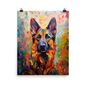 Stampa artistica su carta opaca raffigurante un pastore tedesco - I migliori regali per i proprietari di cani