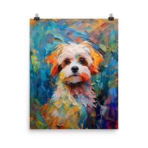 Maltese Painting Matte Paper Art Print - Best Gifts for Dog Owners