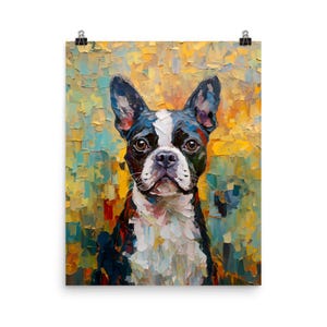 Stampa artistica su carta opaca raffigurante un Boston Terrier - I migliori regali per i proprietari di cani