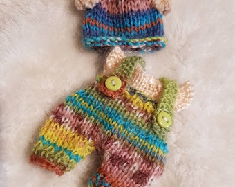 BABYDOLL HANDKNIT DESIGNS KNITTING PATTERN PINAFORE SET 4-8/" DOLLS OOAK SCULPTS