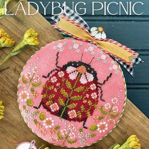 Ladybug Picnic, cross stitch pattern by Hands on Design