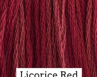 Licorice Red CCT-228 Classic Colorworks Hand Dyed Floss, Overdyed Red Embroidery Thread