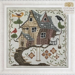 Fabulous House Series by Cottage Garden Samplings, cross stitch pattern, #6 Tree house